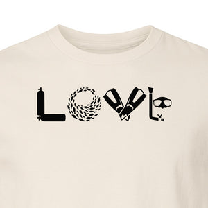 Scuba Diving T-Shirt, Love Letter Graphic for Divers and Underwater Adventure Gifts