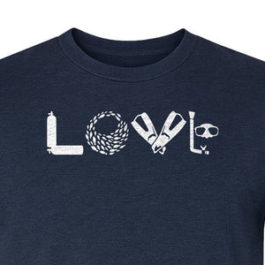 Scuba Diving T-Shirt, Love Letter Graphic for Divers and Underwater Adventure Gifts