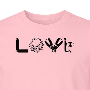 Scuba Diving T-Shirt, Love Letter Graphic for Divers and Underwater Adventure Gifts