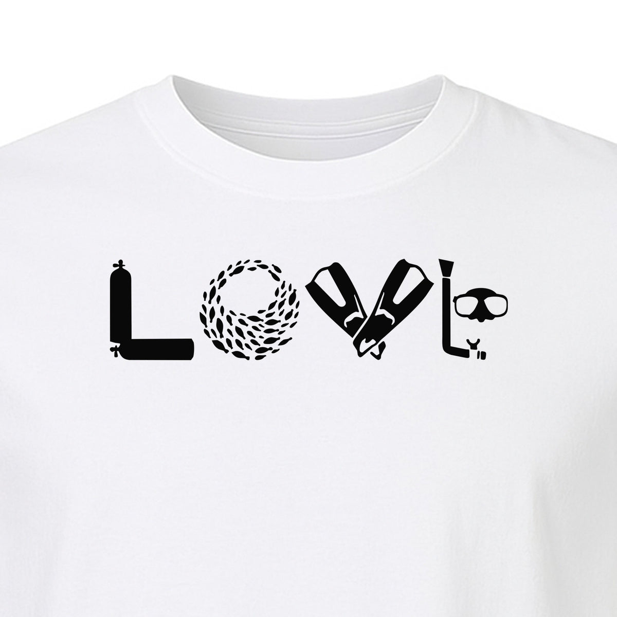 Scuba Diving T-Shirt, Love Letter Graphic for Divers and Underwater Adventure Gifts