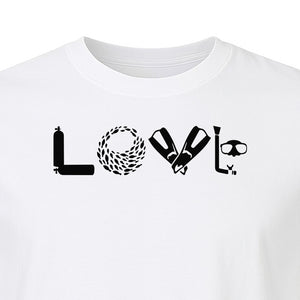 Scuba Diving T-Shirt, Love Letter Graphic for Divers and Underwater Adventure Gifts