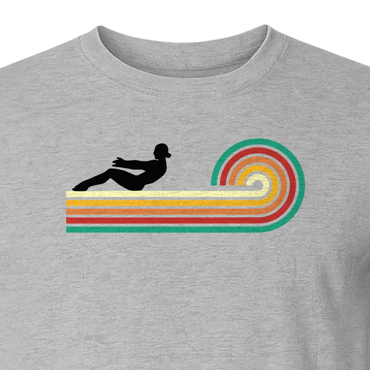 Pilates T-Shirt, Retro Rainbow Reformer Workout Design for Fitness Fans and Instructors
