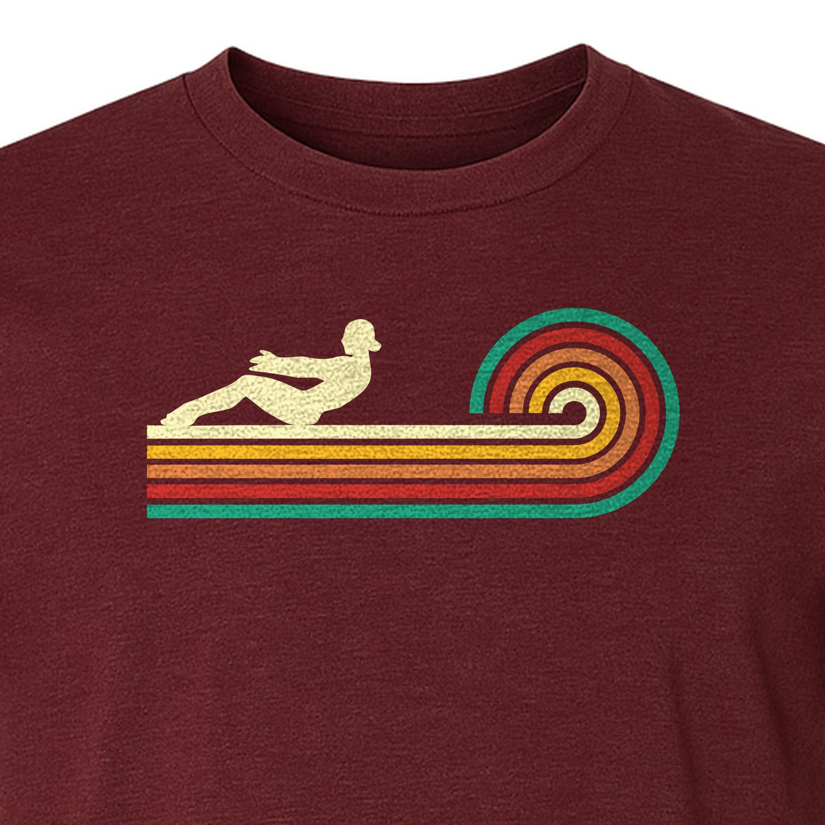 Pilates T-Shirt, Retro Rainbow Reformer Workout Design for Fitness Fans and Instructors