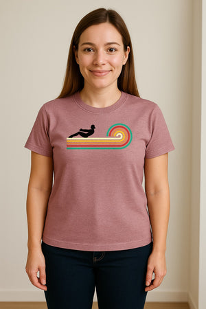 Pilates T-Shirt, Retro Rainbow Reformer Workout Design for Fitness Fans and Instructors
