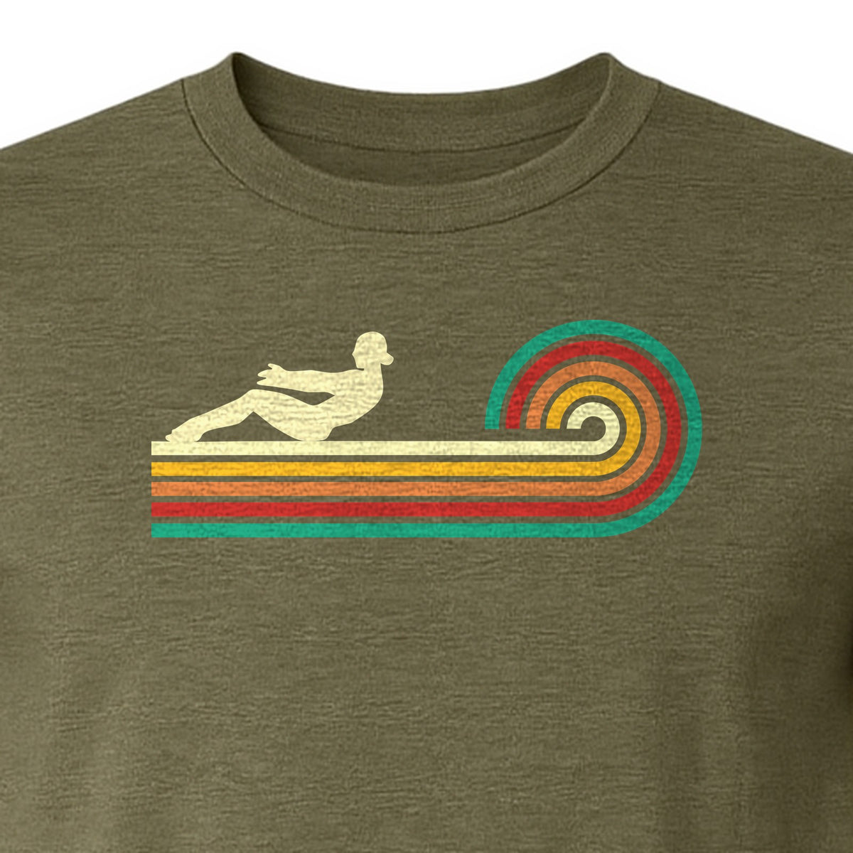 Pilates T-Shirt, Retro Rainbow Reformer Workout Design for Fitness Fans and Instructors
