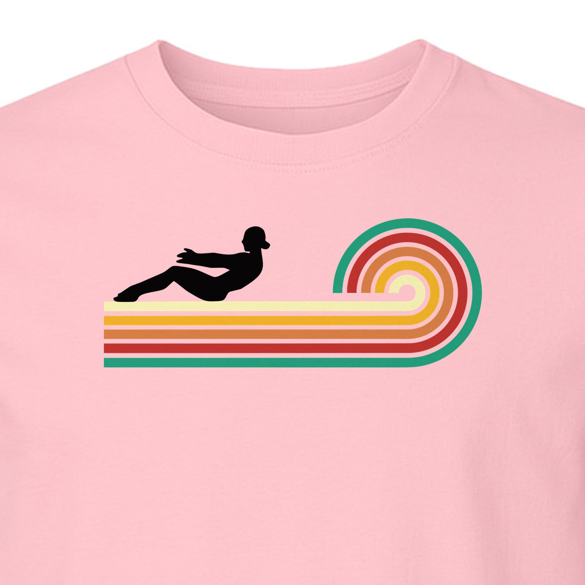 Pilates T-Shirt, Retro Rainbow Reformer Workout Design for Fitness Fans and Instructors