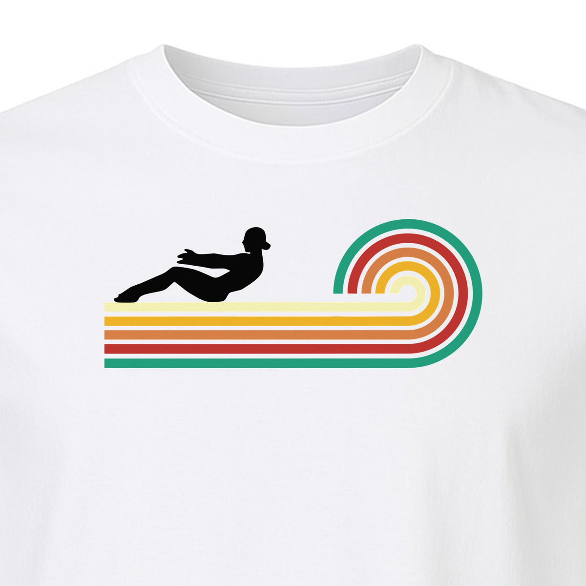 Pilates T-Shirt, Retro Rainbow Reformer Workout Design for Fitness Fans and Instructors