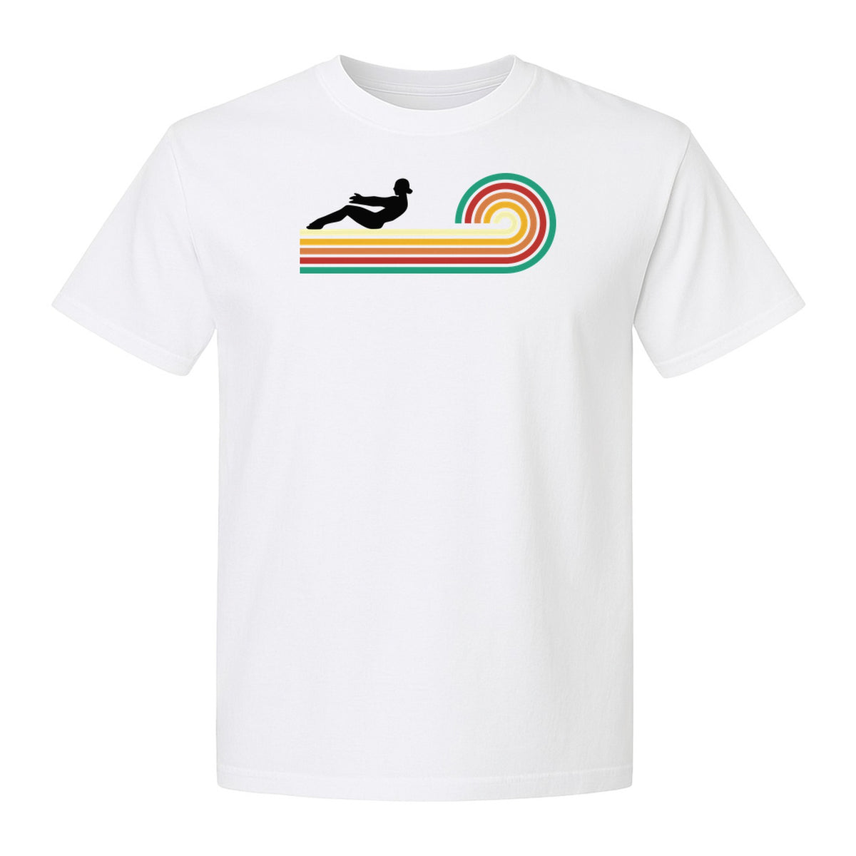 Pilates T-Shirt, Retro Rainbow Reformer Workout Design for Fitness Fans and Instructors