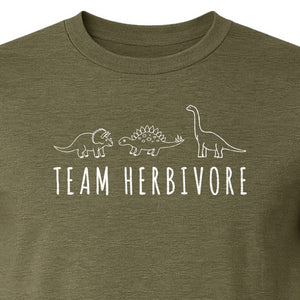 Vegan Dinosaur T-Shirt, Team Herbivore Graphic for Plant Lovers and Vegetarian Gifts