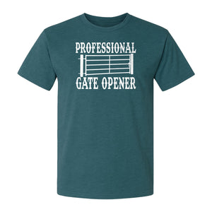 Ranch T-Shirt, Professional Gate Opener Western Graphic for Farmers and Country Folks