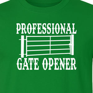 Ranch T-Shirt, Professional Gate Opener Western Graphic for Farmers and Country Folks