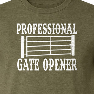 Ranch T-Shirt, Professional Gate Opener Western Graphic for Farmers and Country Folks