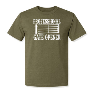 Ranch T-Shirt, Professional Gate Opener Western Graphic for Farmers and Country Folks