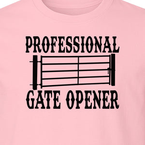 Ranch T-Shirt, Professional Gate Opener Western Graphic for Farmers and Country Folks