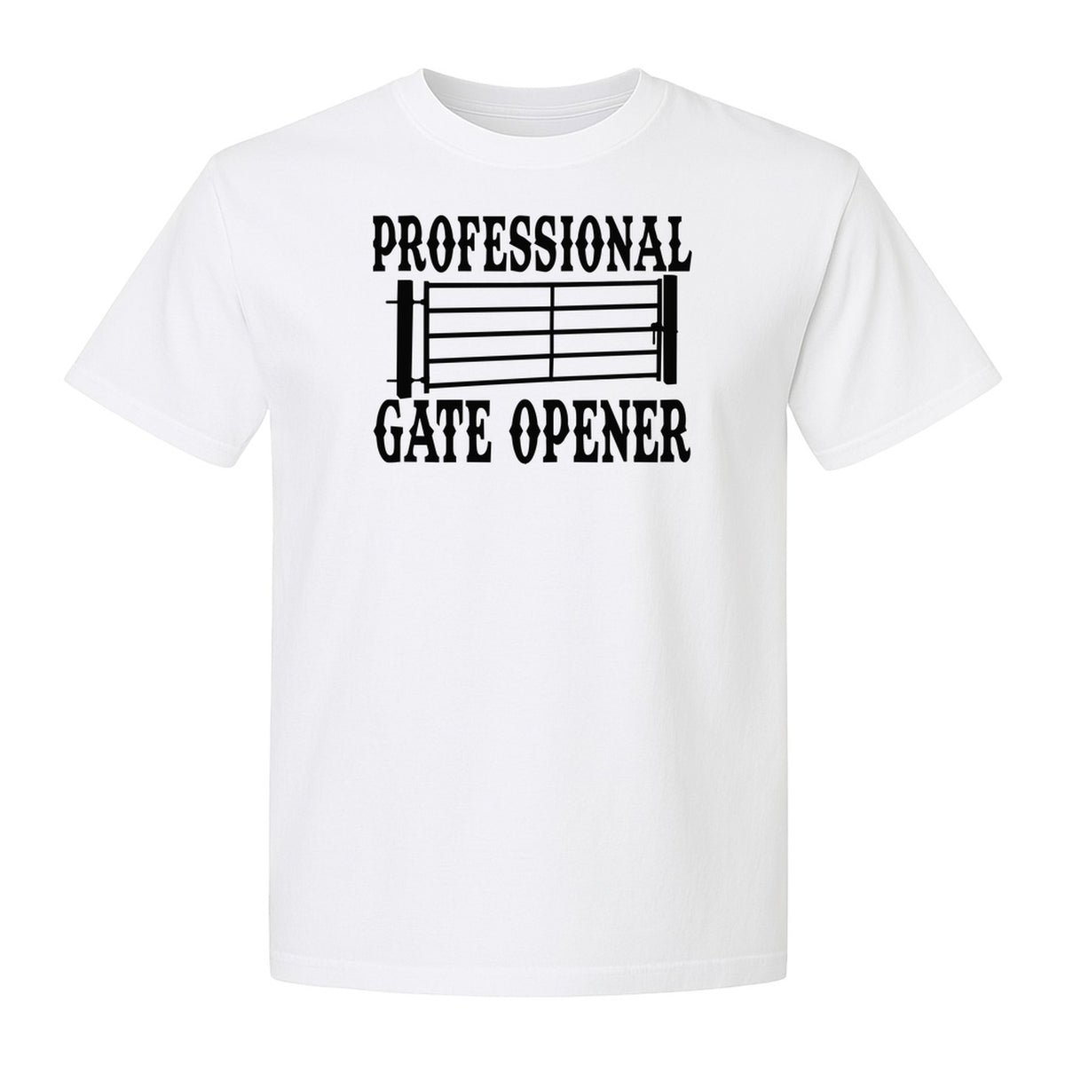 Ranch T-Shirt, Professional Gate Opener Western Graphic for Farmers and Country Folks