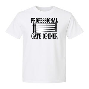 Ranch T-Shirt, Professional Gate Opener Western Graphic for Farmers and Country Folks