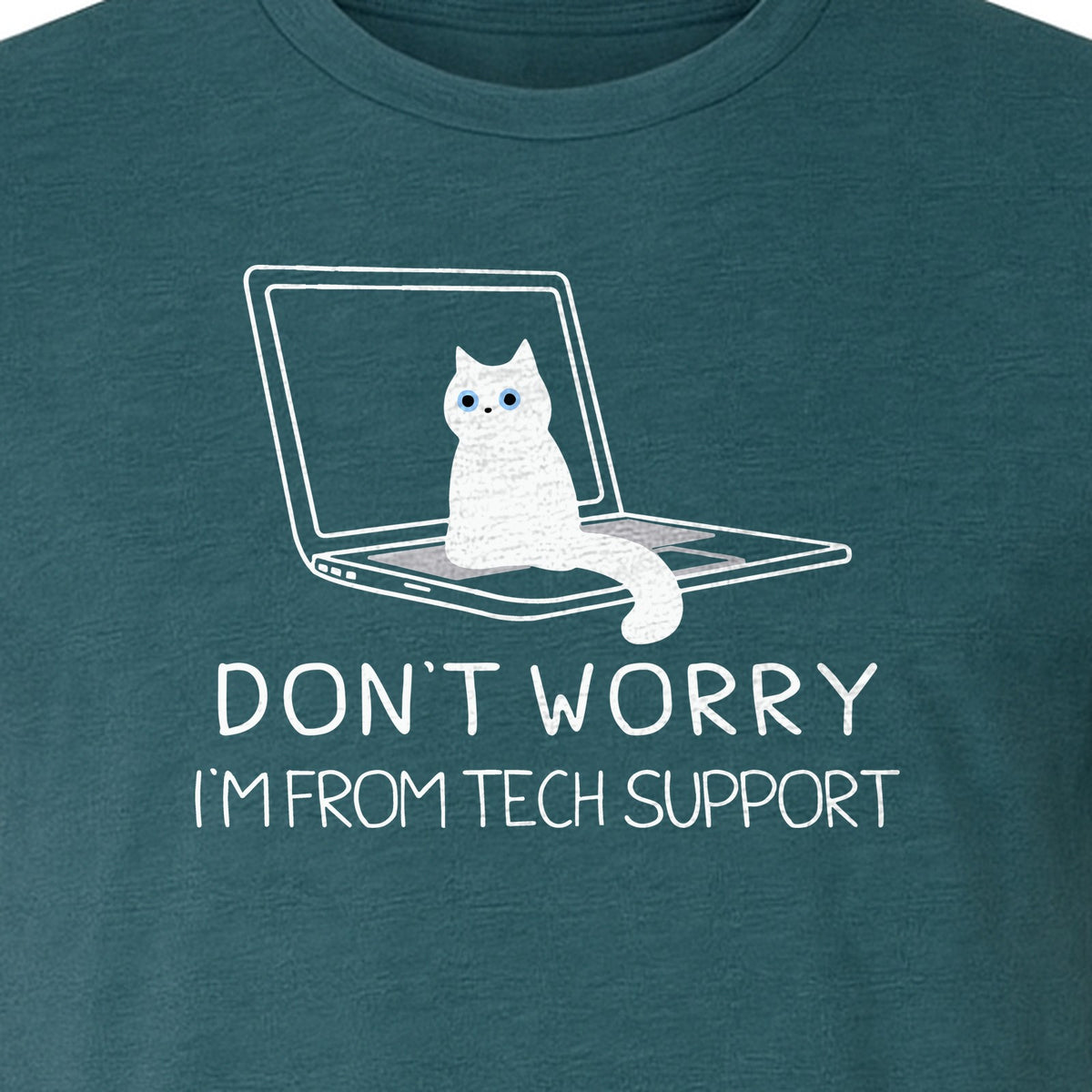 Cat T-Shirt, Don't Worry I'm From Tech Support Laptop Design for Computer Geeks and Kitty Lovers