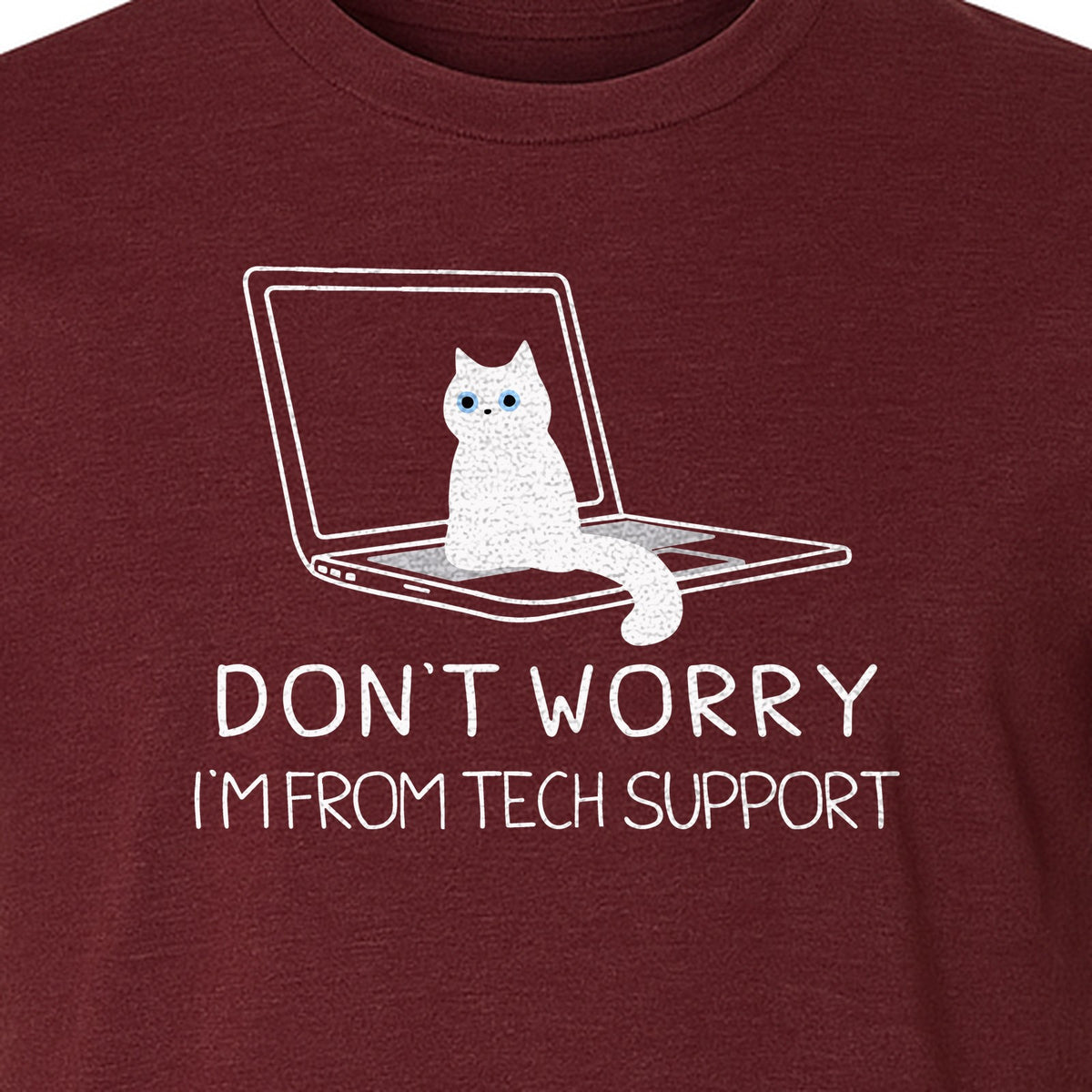 Cat T-Shirt, Don't Worry I'm From Tech Support Laptop Design for Computer Geeks and Kitty Lovers
