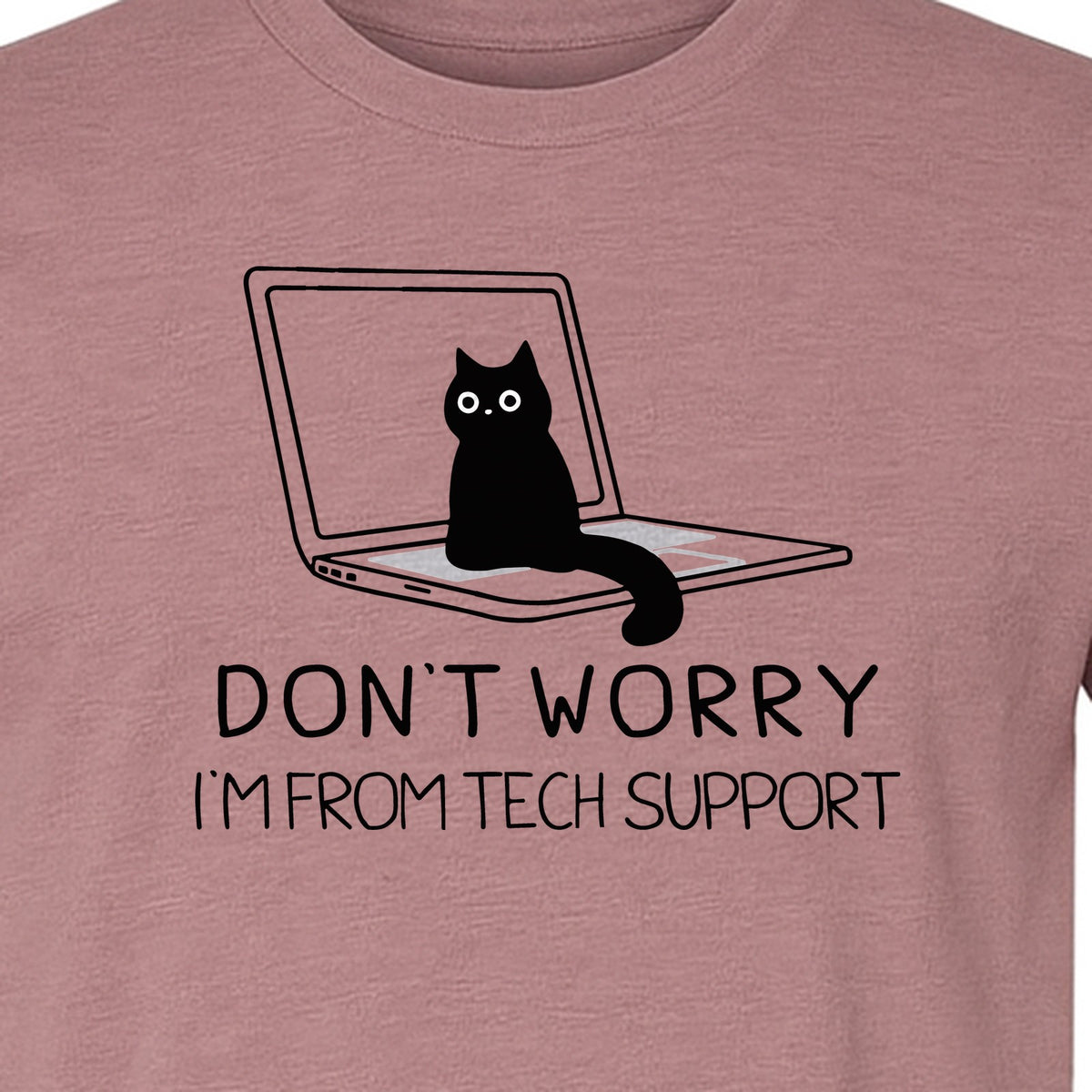 Cat T-Shirt, Don't Worry I'm From Tech Support Laptop Design for Computer Geeks and Kitty Lovers