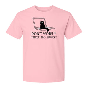 Cat T-Shirt, Don't Worry I'm From Tech Support Laptop Design for Computer Geeks and Kitty Lovers