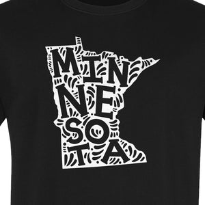 Minnesota T-Shirt, Typography Map Design for Home State Pride and Midwest Travel Gifts