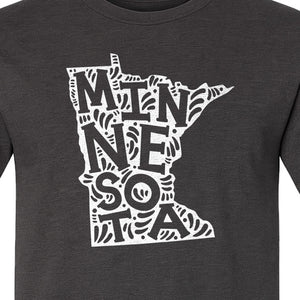 Minnesota T-Shirt, Typography Map Design for Home State Pride and Midwest Travel Gifts