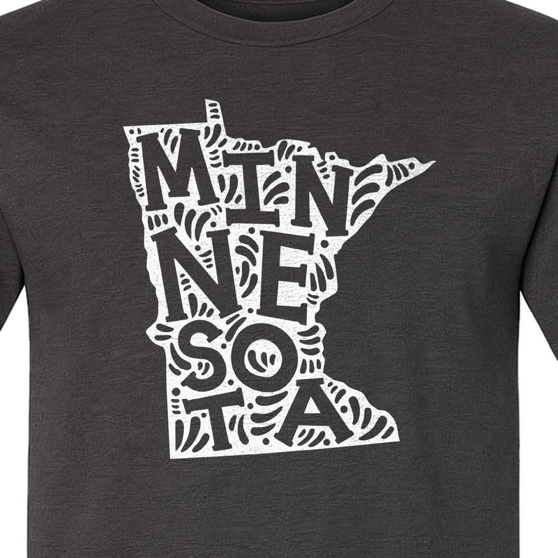 Minnesota T-Shirt, Typography Map Design for Home State Pride and Midwest Travel Gifts