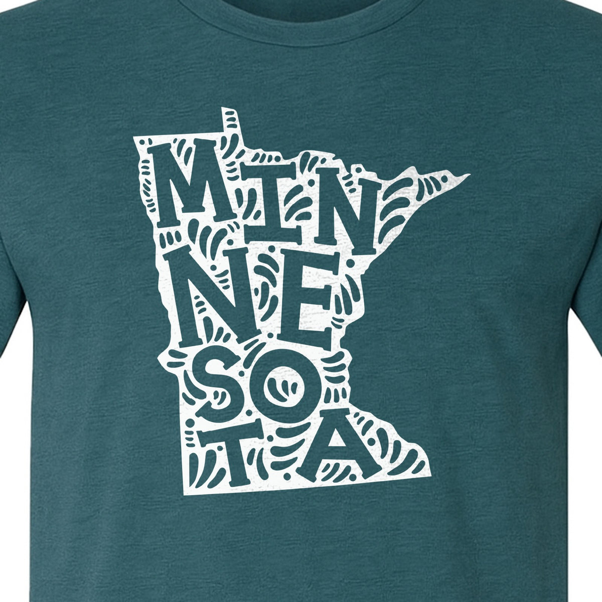 Minnesota T-Shirt, Typography Map Design for Home State Pride and Midwest Travel Gifts