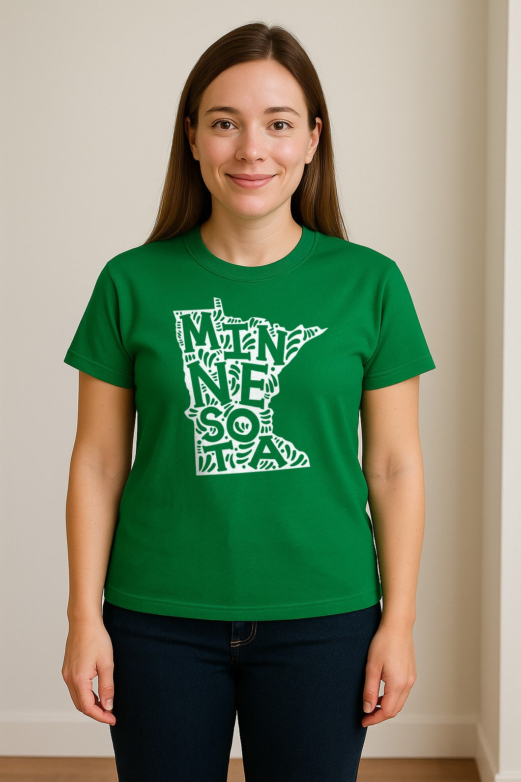 Minnesota T-Shirt, Typography Map Design for Home State Pride and Midwest Travel Gifts