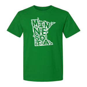 Minnesota T-Shirt, Typography Map Design for Home State Pride and Midwest Travel Gifts