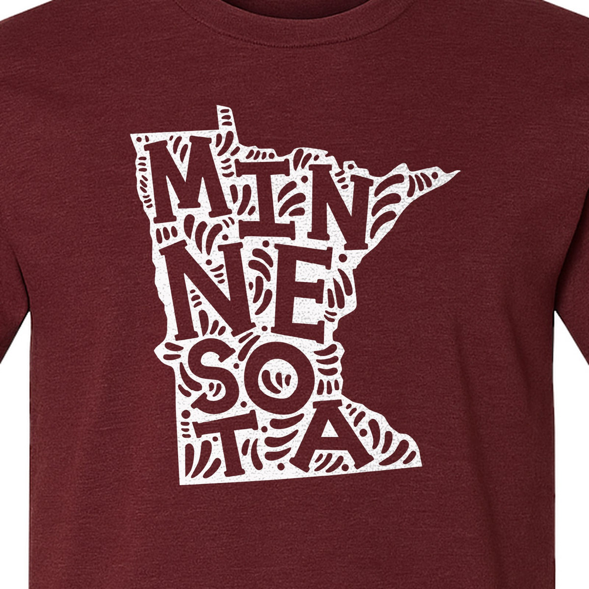 Minnesota T-Shirt, Typography Map Design for Home State Pride and Midwest Travel Gifts