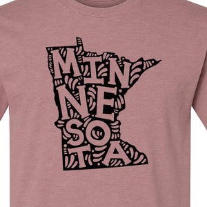 Minnesota T-Shirt, Typography Map Design for Home State Pride and Midwest Travel Gifts