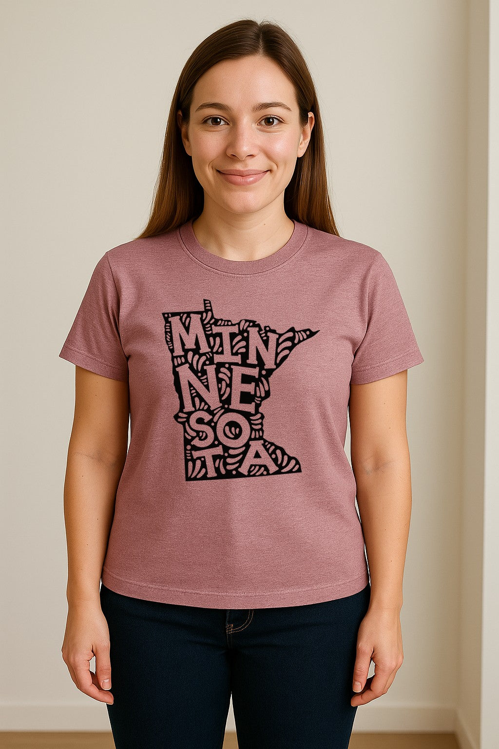 Minnesota T-Shirt, Typography Map Design for Home State Pride and Midwest Travel Gifts