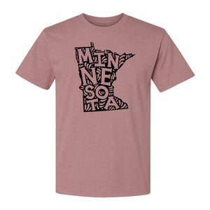 Minnesota T-Shirt, Typography Map Design for Home State Pride and Midwest Travel Gifts