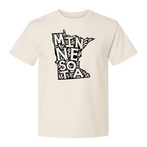 Minnesota T-Shirt, Typography Map Design for Home State Pride and Midwest Travel Gifts