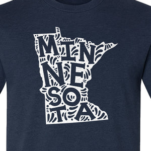 Minnesota T-Shirt, Typography Map Design for Home State Pride and Midwest Travel Gifts