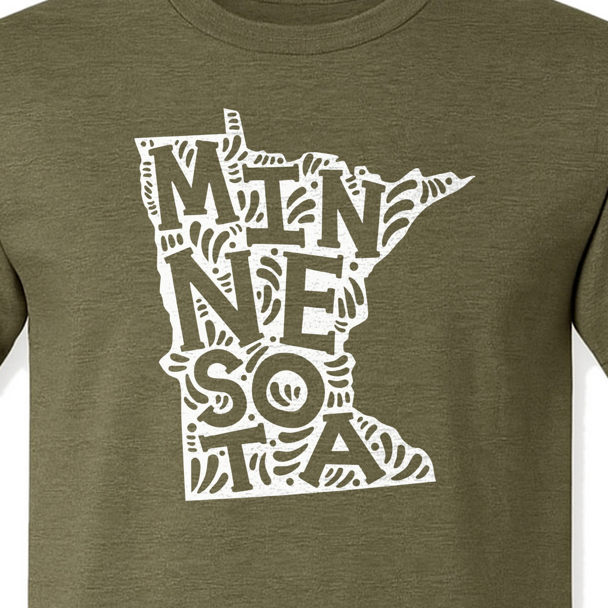 Minnesota T-Shirt, Typography Map Design for Home State Pride and Midwest Travel Gifts