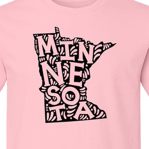 Minnesota T-Shirt, Typography Map Design for Home State Pride and Midwest Travel Gifts