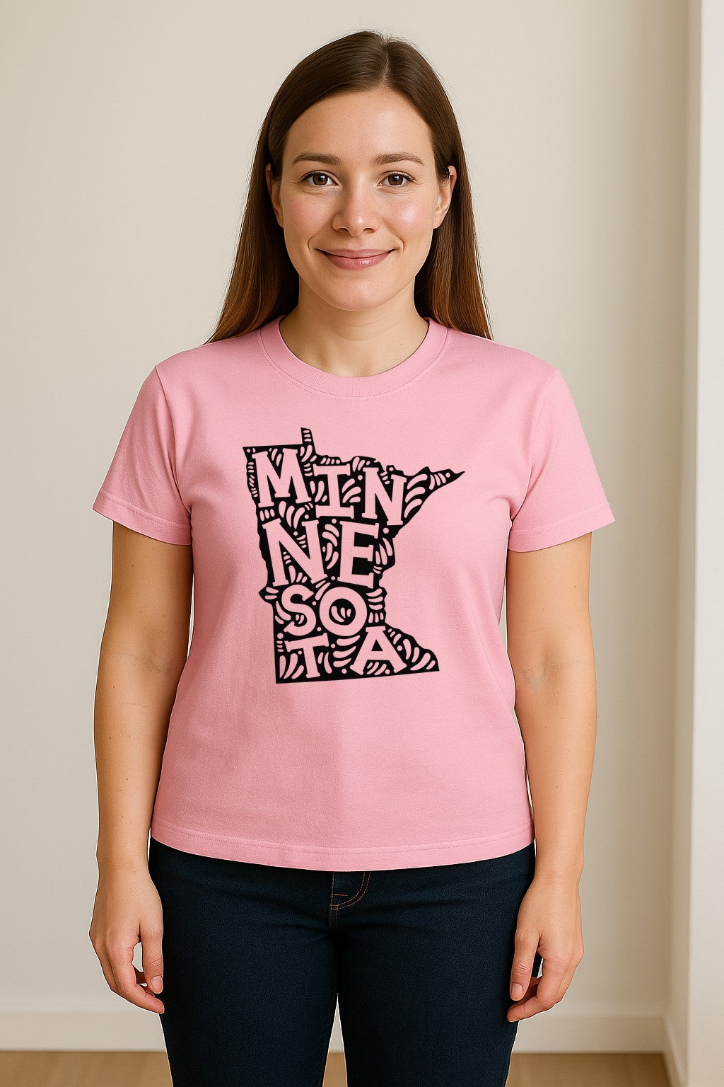 Minnesota T-Shirt, Typography Map Design for Home State Pride and Midwest Travel Gifts