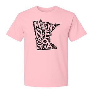 Minnesota T-Shirt, Typography Map Design for Home State Pride and Midwest Travel Gifts