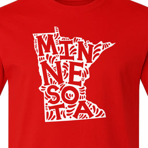 Minnesota T-Shirt, Typography Map Design for Home State Pride and Midwest Travel Gifts