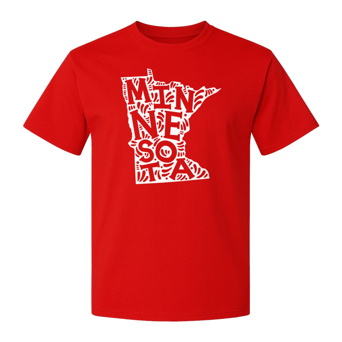 Minnesota T-Shirt, Typography Map Design for Home State Pride and Midwest Travel Gifts