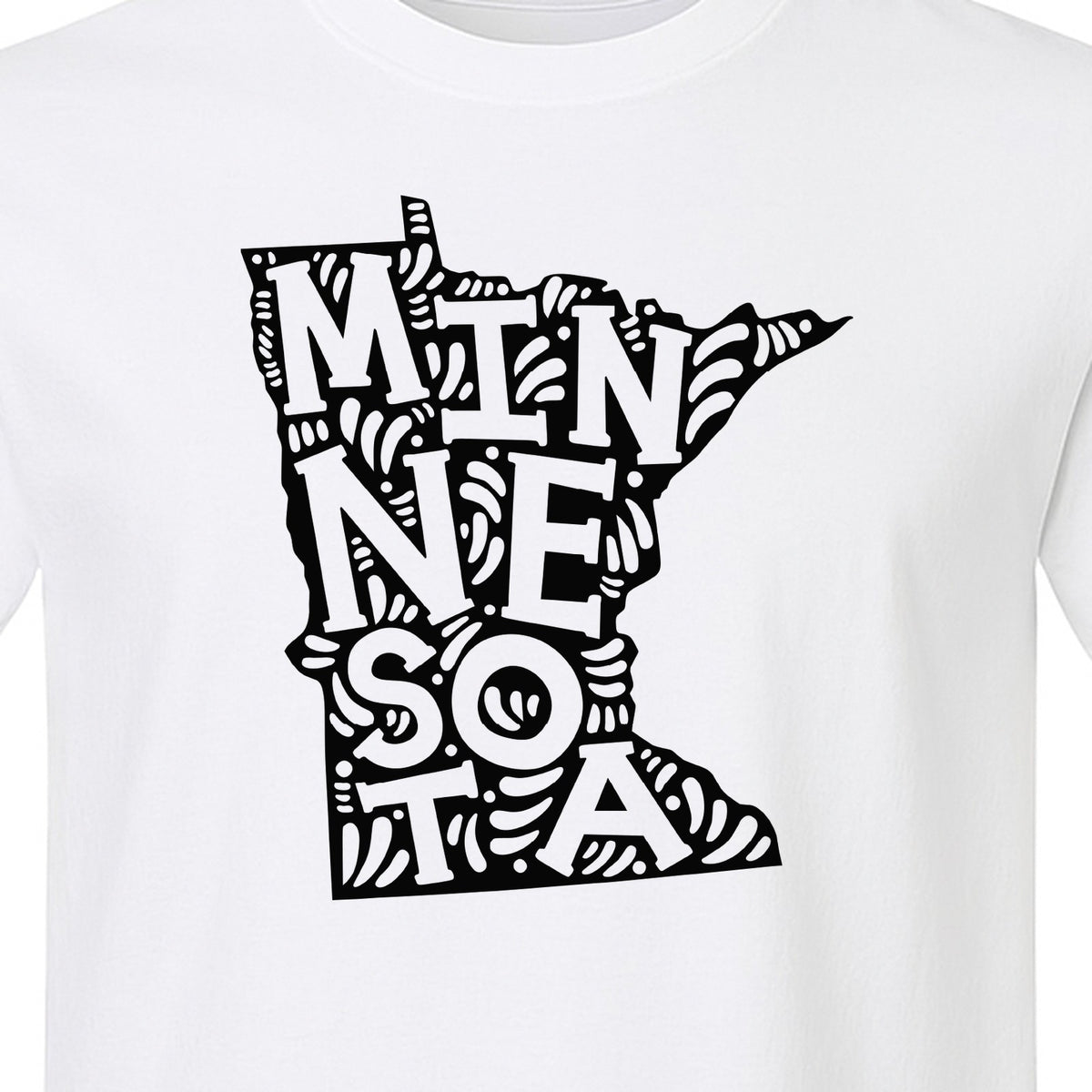 Minnesota T-Shirt, Typography Map Design for Home State Pride and Midwest Travel Gifts