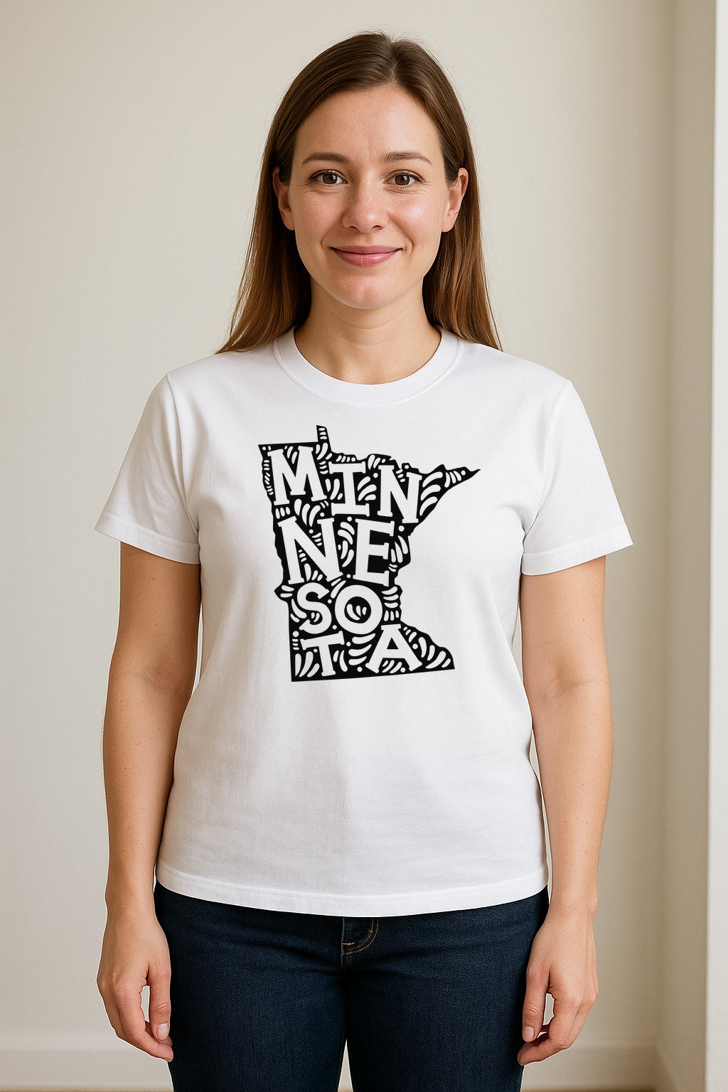 Minnesota T-Shirt, Typography Map Design for Home State Pride and Midwest Travel Gifts