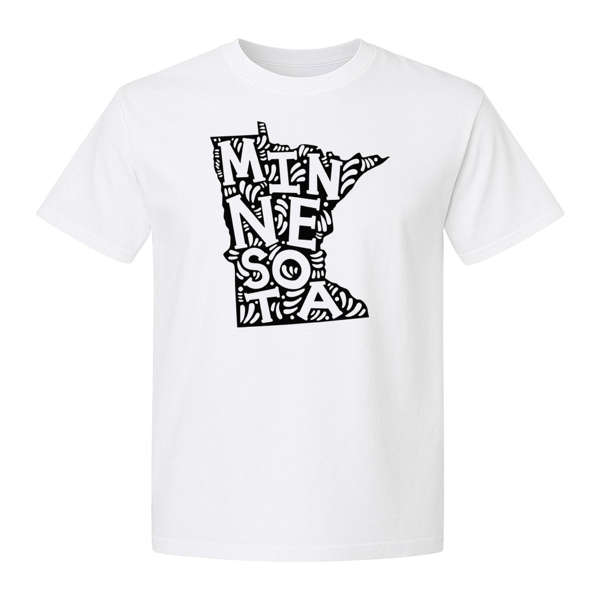 Minnesota T-Shirt, Typography Map Design for Home State Pride and Midwest Travel Gifts