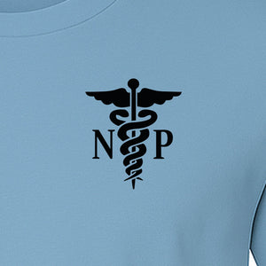 Nurse Practitioner T-Shirt, NP Caduceus Pocket Design for Medical Graduates and Healthcare Workers