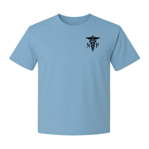 Nurse Practitioner T-Shirt, NP Caduceus Pocket Design for Medical Graduates and Healthcare Workers