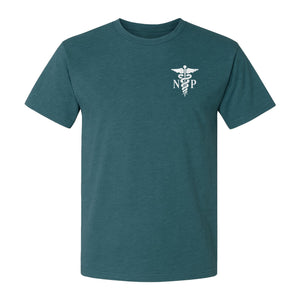 Nurse Practitioner T-Shirt, NP Caduceus Pocket Design for Medical Graduates and Healthcare Workers