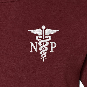 Nurse Practitioner T-Shirt, NP Caduceus Pocket Design for Medical Graduates and Healthcare Workers