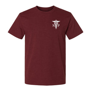 Nurse Practitioner T-Shirt, NP Caduceus Pocket Design for Medical Graduates and Healthcare Workers